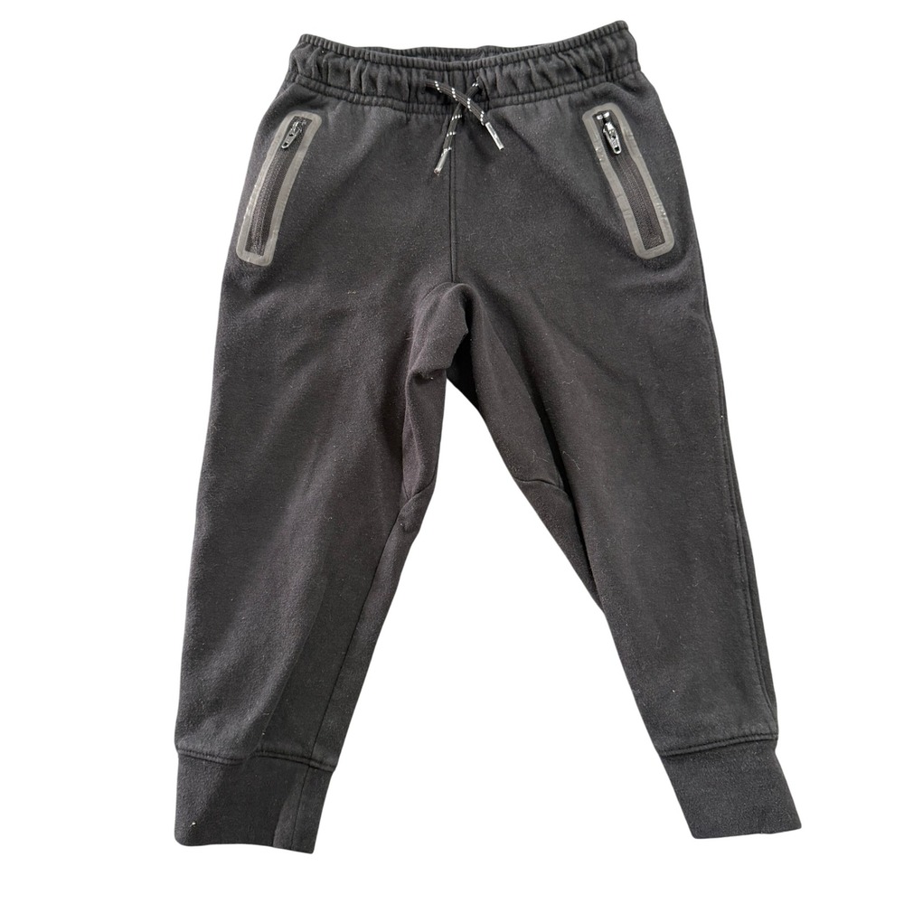 Old Navy Boys Black Joggers Size 3T Functional Drawstring Zip Pockets Activewear